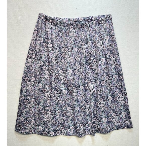 Vintage Jenny Womens Two Piece Blouse Skirt Set Size 20W Purple Floral 80s - Picture 5 of 16